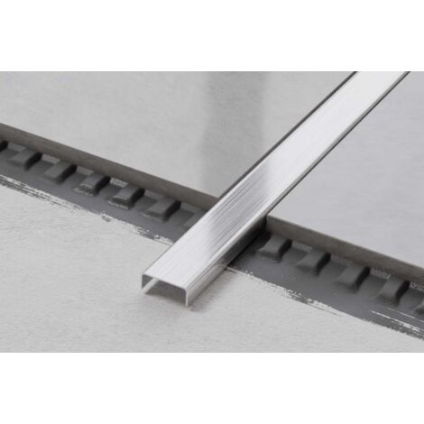 Profil C en acier inoxydable 1cm x 270cm - Argent satiné