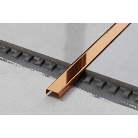 Profilé en C en acier inoxydable 2cm x 244cm - Cuivre brillant (1/3)