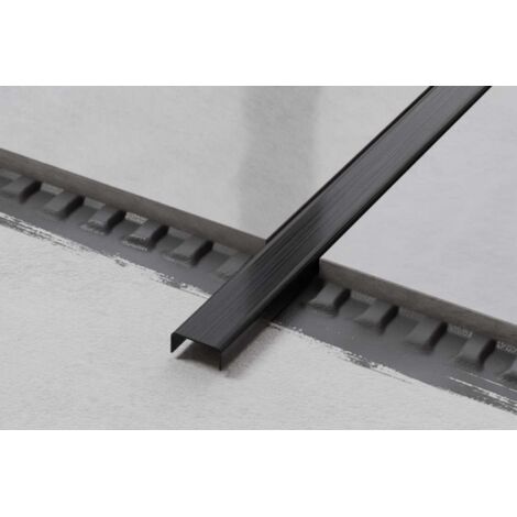 Profil C en acier inoxydable 1cm x 244cm - noir satiné (1/3)
