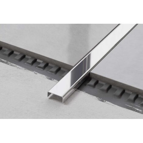Profilo a C in acciaio inox 2cm x 244cm - argento lucido
