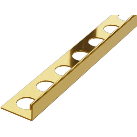 Acier inoxydable J Profil d’angle pour carreaux 0.8cm x 270cm - or brillant