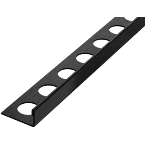 Acier inoxydable J Profil d’angle pour carrelage 1cm x 270cm - Noir satiné (1/5)