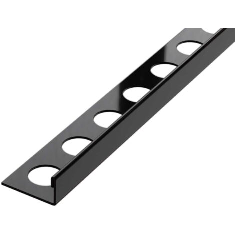 Acier inoxydable J Profil d’angle pour carrelage 1.2cm x 270cm - Noir brillant (1/5)