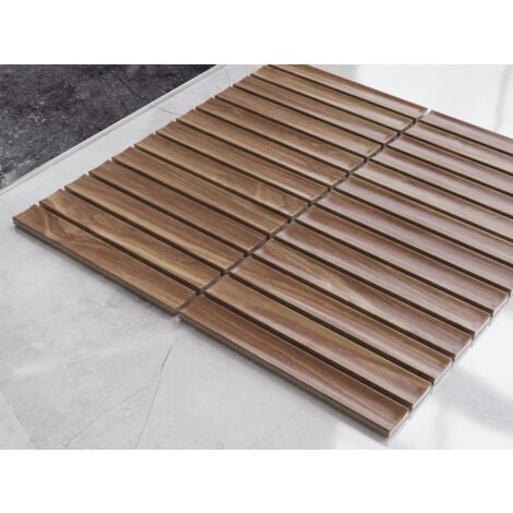 Mosaïque en céramique sur maille pour salle de bain ou cuisine 29.6cm x 30.0cm - Dark wood piano