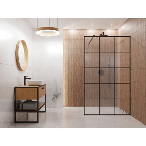 Mosaïque en céramique sur maille pour salle de bain ou cuisine 29.6cm x 30.0cm - Dark wood piano