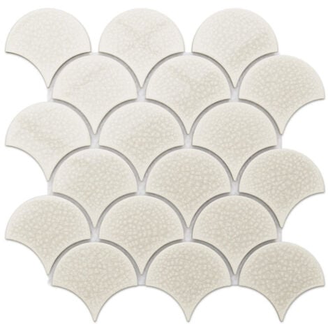 Mosaïque en céramique sur maille pour salle de bain ou cuisine 29cm x 28.5cm - Sandman