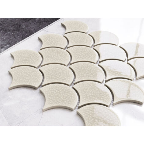 Mosaïque en céramique sur maille pour salle de bain ou cuisine 29cm x 28.5cm - Sandman