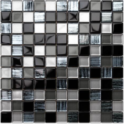 Ilcom – Mosaïque en céramique 30 x 30 cm pour salle de bain et cuisine – Résistante aux hautes températures – Facile à découper – Finition lisse