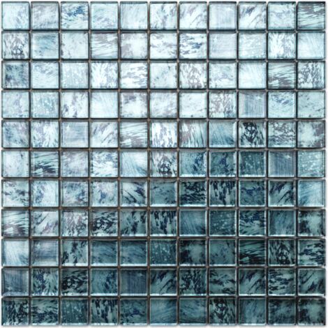 Mosaïque d’intérieur en verre pour salle de bain cuisine 30 X 30cm - Green Eyes