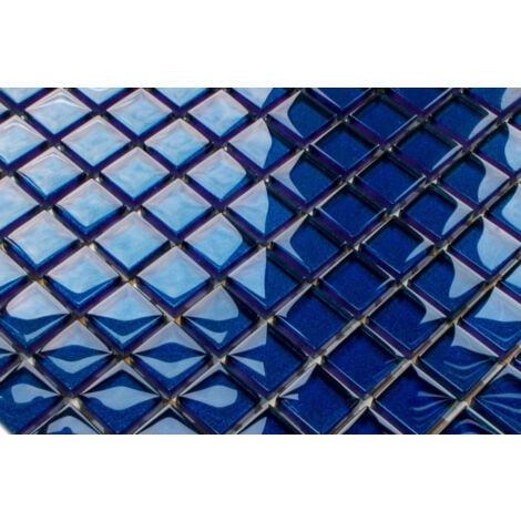 Mosaïque de verre sur maille pour salle de bain ou cuisine  30 cm x 30 cm - Moby Dick
