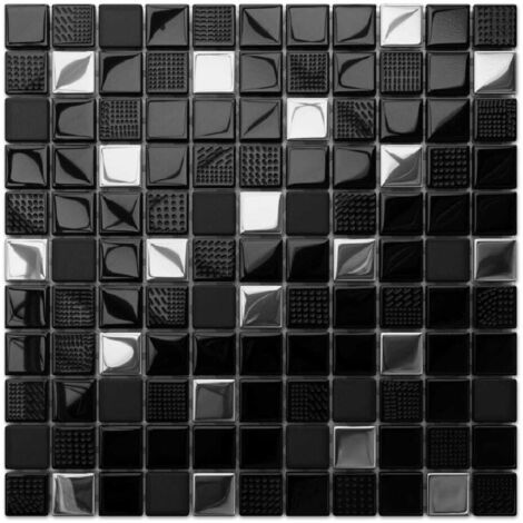 Carrelage Mosaïque Verre Valetta Structuré Bois Brun Foncé