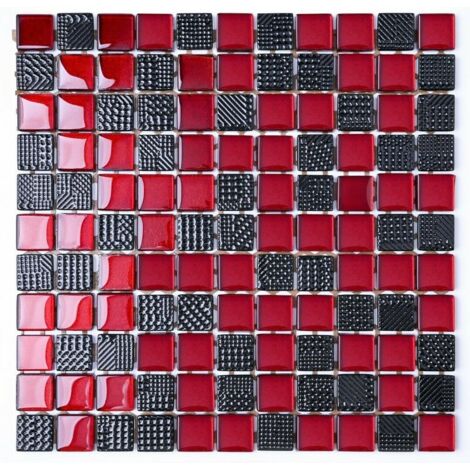 Mosaïque en verre sur filet pour salle de bain ou cuisine -30 x 30 cm - Aventador