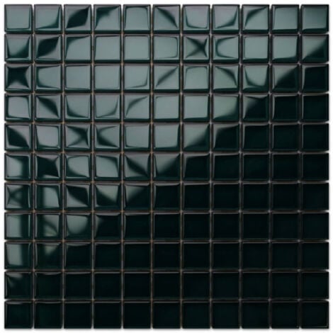 Mosaïque de verre sur maille pour salle de bain ou cuisine 30 cm x 30 cm - Green ice