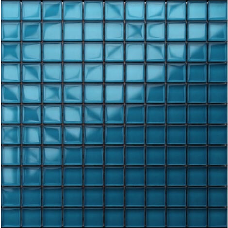Mosaïque de verre sur maille pour salle de bain ou cuisine 30 cm x 30 cm - Cote d’Azur