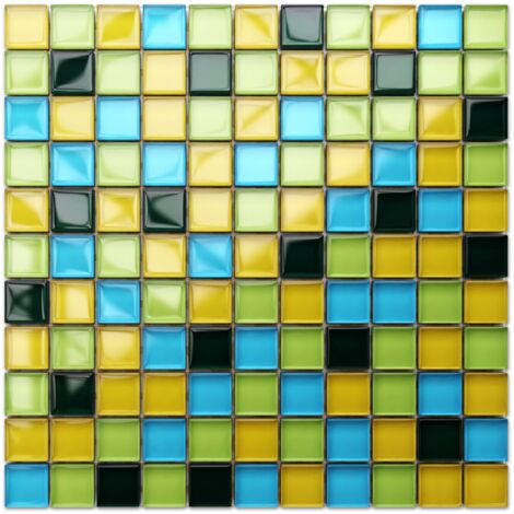 Mosaïque de verre sur maille pour salle de bain ou cuisine  30 cm x 30 cm - Lemon Tree