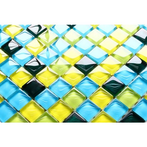 Mosaïque de verre sur maille pour salle de bain ou cuisine  30 cm x 30 cm - Lemon Tree