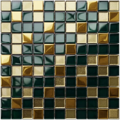 Mosaïque de verre sur maille pour salle de bain ou cuisine 30cm x 30cm  - Saint Patrick