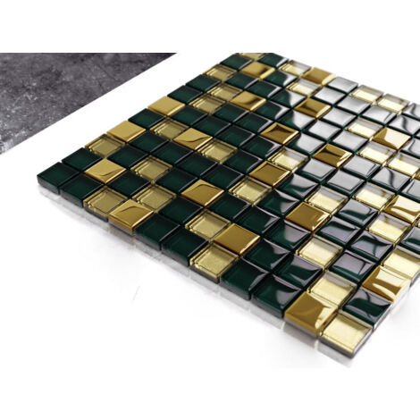 Mosaïque de verre sur maille pour salle de bain ou cuisine 30cm x 30cm  - Saint Patrick