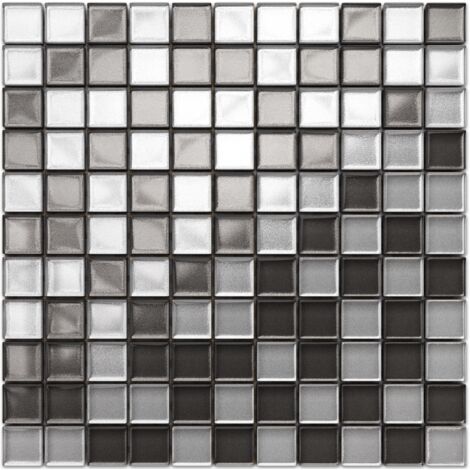 Mosaïque pour salle de bain cuisine intérieure en verre -30 x 30cm- GRIS GRAPHITE (1/4)