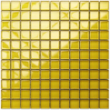 Mosaïque de verre sur maille pour salle de bain ou cuisine 30 cm x 30 cm - Sunflower