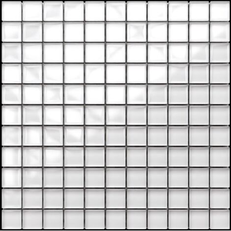 Mosaïque en verre pour salle de bain cuisine 30 x 30 cm - Perfect white