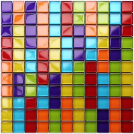 Mosaïque pour salle de bain Cuisine intérieure en verre 30x30 - Long Rainbow