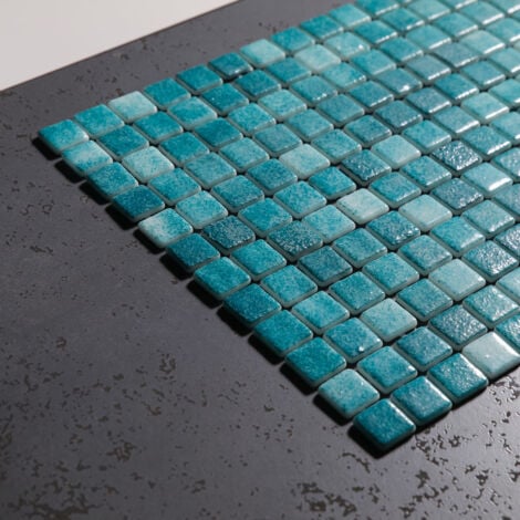 Mosaïque en verre pressé sur maille pour piscine 32.5cm x 51.5cm - Bahamas Pool