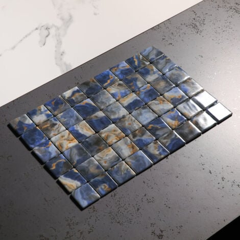 Mosaïque en verre pressé sur maille pour piscine 31.5cm x 47,7cm - Modena Monte Carlo Pool