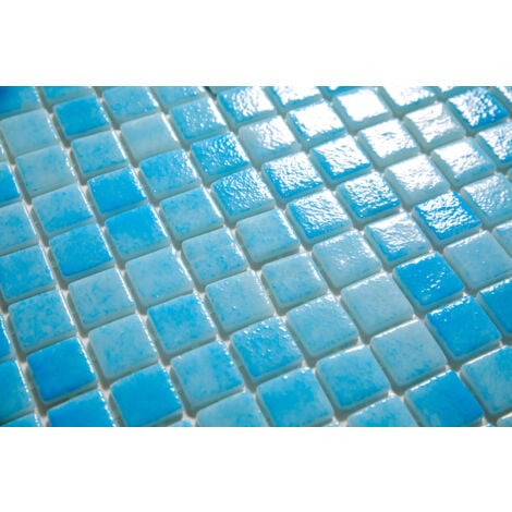 Mosaïque en verre pressé sur maille pour piscine 32.5cm x 51.5cm - Caribbean Pool