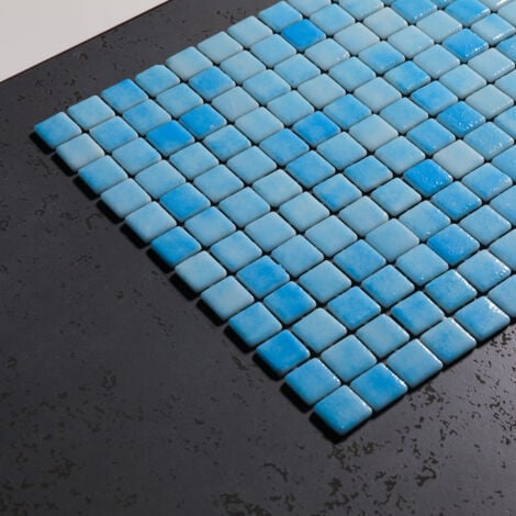 Mosaïque en verre pressé sur maille pour piscine 32.5cm x 51.5cm - Caribbean Pool