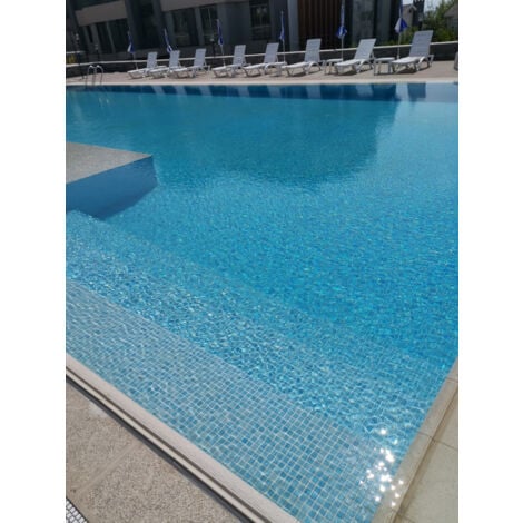 Mosaïque en verre pressé sur maille pour piscine 32.5cm x 51.5cm - Caribbean Pool