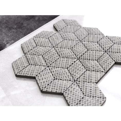 Mosaïque en grès sur maille pour salle de bain ou cuisine 30.5 x 26.5 cm - Dark side