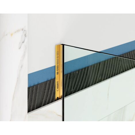 Profilé en acier inoxydable LSS pour montage sur verre 8-10mm Mur de douche 11mm x 2400mm - or brillant