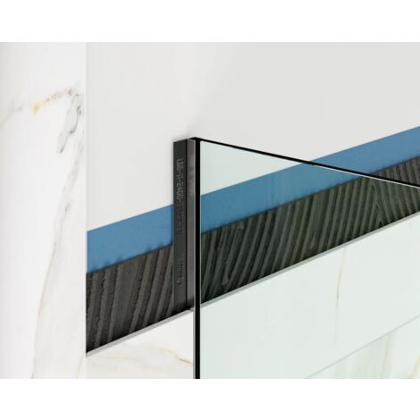 Profilé en acier inoxydable LSS pour montage sur verre 8-10mm Mur de douche 11mm x 2400mm - noir satiné