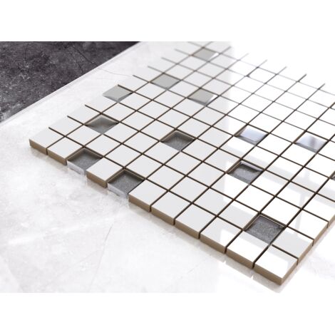 Mosaïque De Verre Sur Maille Pour Salle De Bain Ou Cuisine 30 X 30 Cm Selene 84490575