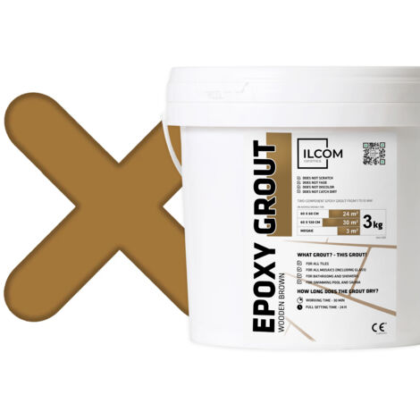 Deux composants époxy stuc pour joints de remplissage - brun clair - 3Kg mosaïque carrelage bain piscine