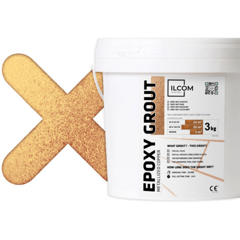 Mastic à deux composants en résine époxy pour joints - Cuivre métallisé - 3Kg mosaïque carrelage bain piscine