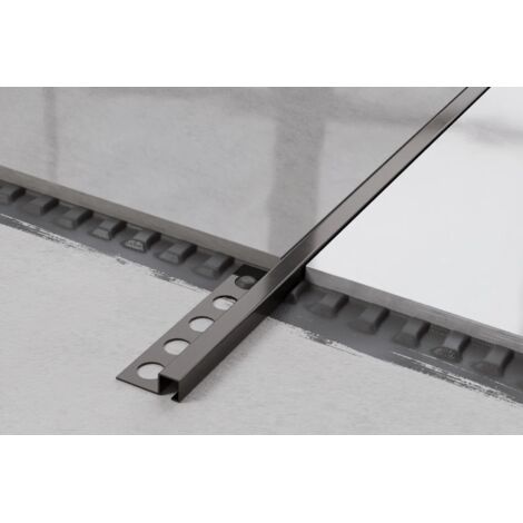 Profil d’angle Q en acier inoxydable pour carreaux 8mm x 2700mm - gunmetal (1/5)