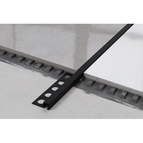 Profilé d'angle Q en acier inoxydable pour finition de carrelage 12,5 mm X 2700 mm - noir mat (1/5)
