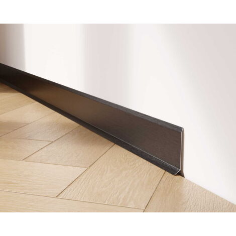 Plinthe décorative F en acier inoxydable pour mur et mur 6cm x 270cm - noir satiné