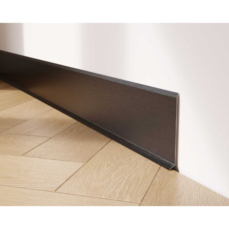 Plinthe décorative F en acier inoxydable pour mur et mur 8cm x 270cm - noir satiné