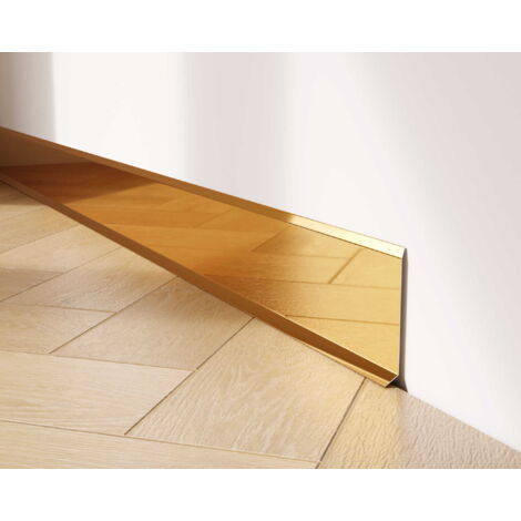 Plinthe décorative F en acier inoxydable pour mur et mur 8cm x 270cm - or brillant