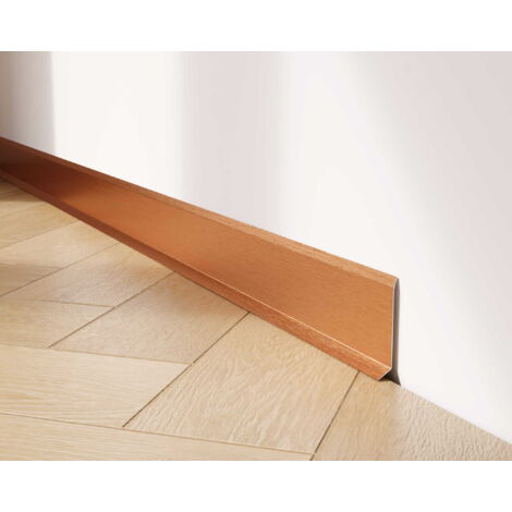Plinthe décorative F en acier inoxydable pour mur et mur 6cm x 270cm - cuivre satiné