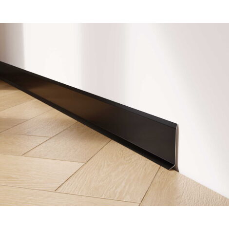 Plinthe décorative F en acier inoxydable pour mur et mur 6cm x 270cm - noir mat