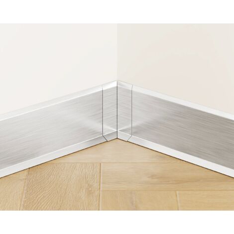 Coin intérieur FLI combinable pour plinthes F 8cm x 3cm x 3cm - argent satiné