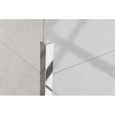 Profil décoratif L coin extérieur en acier inoxydable 3cm x 3cm x 270cm - argent poli (1/5)