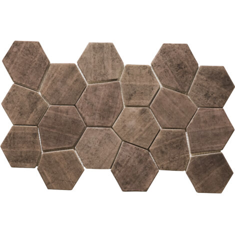 Mosaïque en verre pressée sur filet pour salle de bain et cuisine 41 cm x 26 cm - Hexa dark mat 0,09m 2