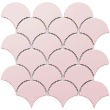 Ilcom mosaïque en céramique sur filet pour salle de bain et cuisine 29cm x 28.5cm - Pink sunset