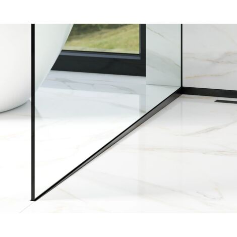 Profil incliné latéral gauche pour verre de douche de sol 8-10mm 40mm x 1800mm - noir satiné