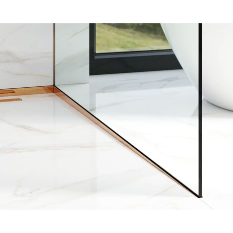Profil droit oblique latéral pour verre de douche de sol 8-10mm 40mm x 1800mm - cuivre brillant (1/5)